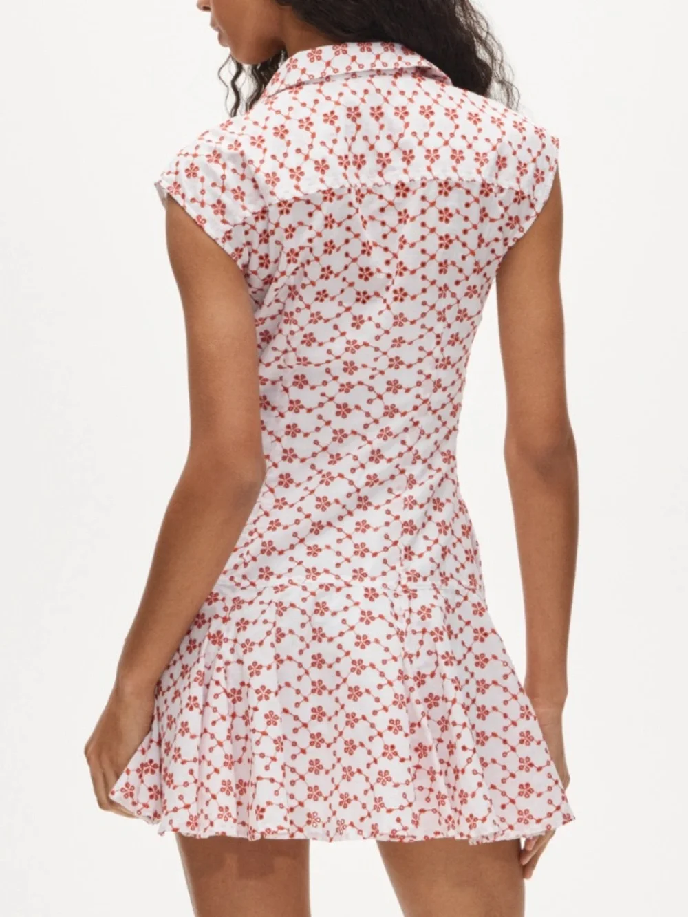 J.Crew Mini Eyelet Red White Shirt Dress Size 0 NWT Feminine